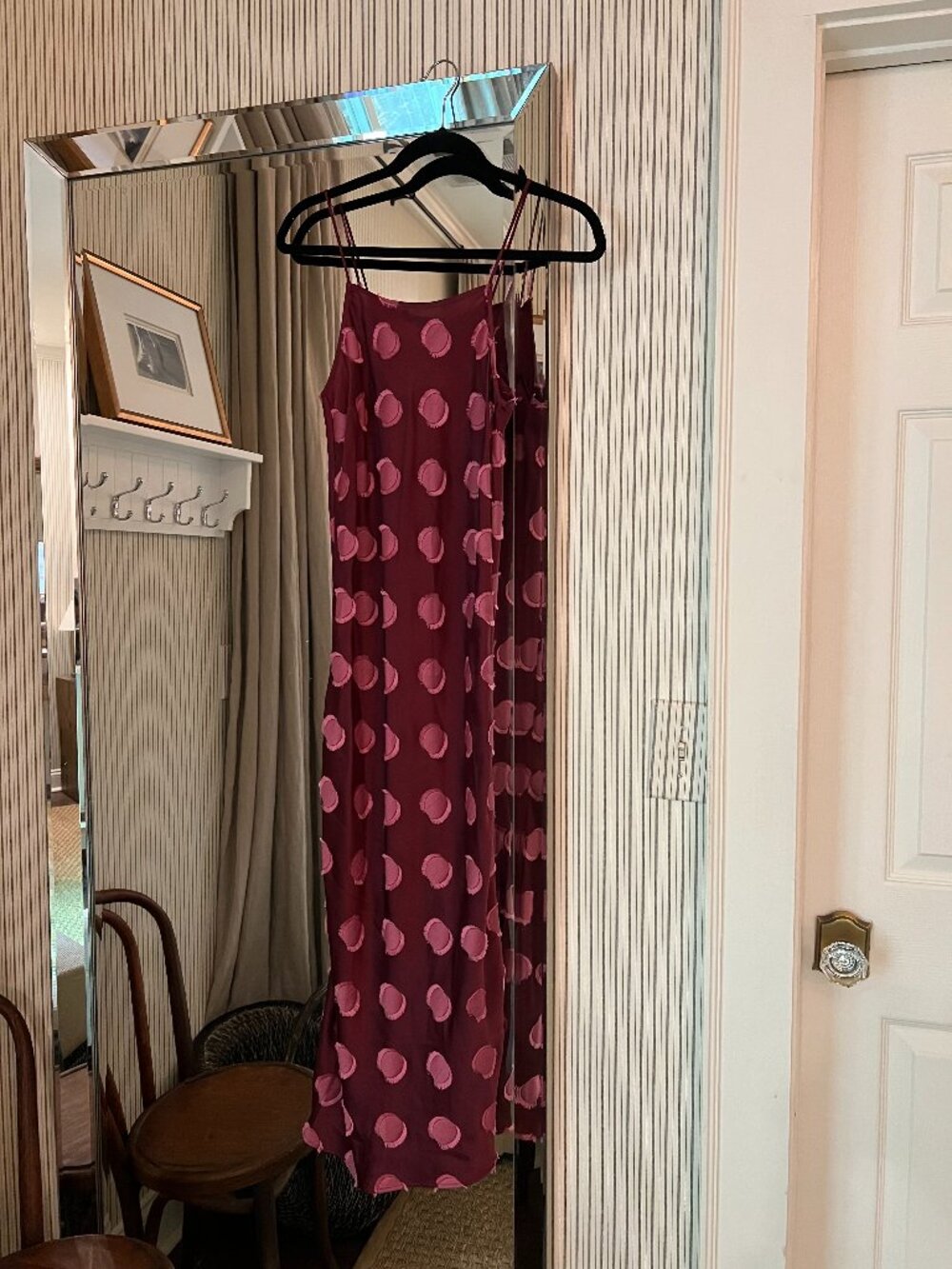 The Elder Statesman XS Silk Polka Dot Midi Dress